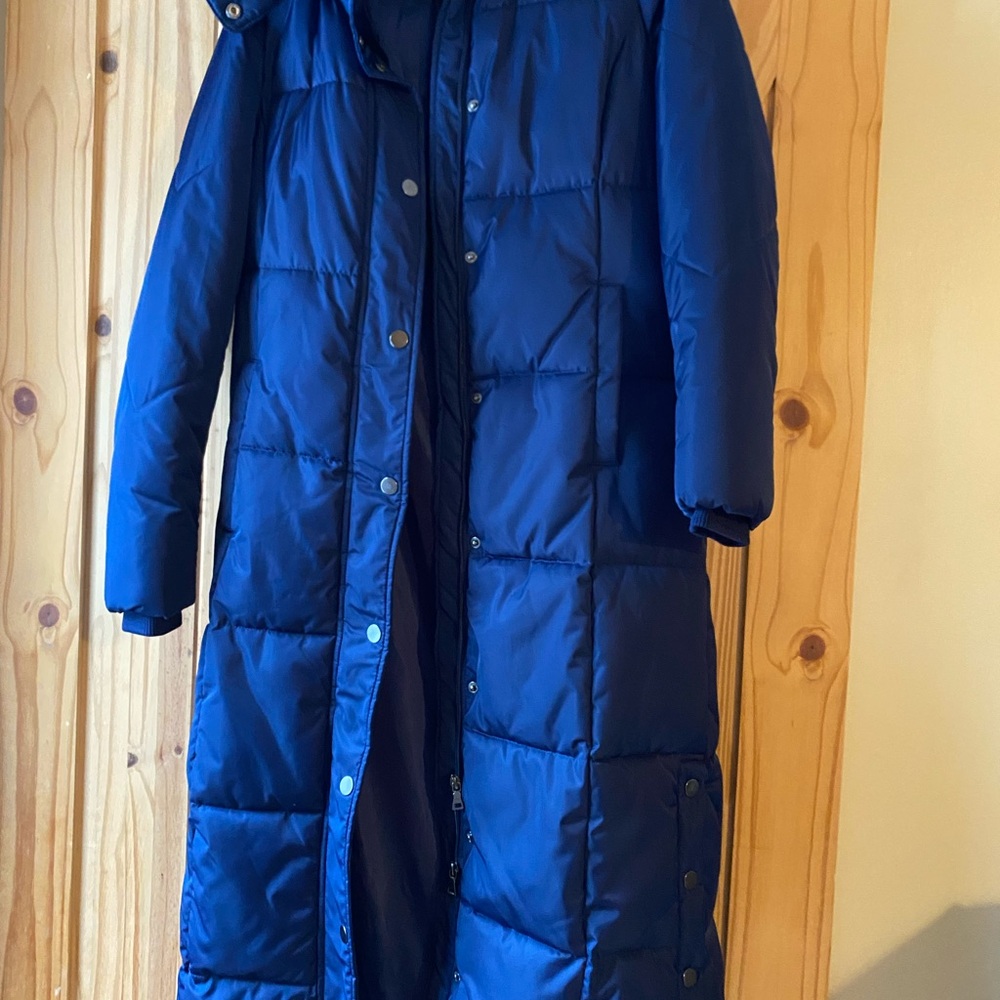 Long Blue Puffer Coat St. John’s Bay S